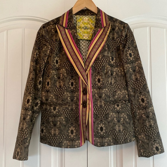 Robert Graham Women's Kamala Silk Blend‎ Smoking Jacket Blazer Size 6 EUC - Picture 1 of 15
